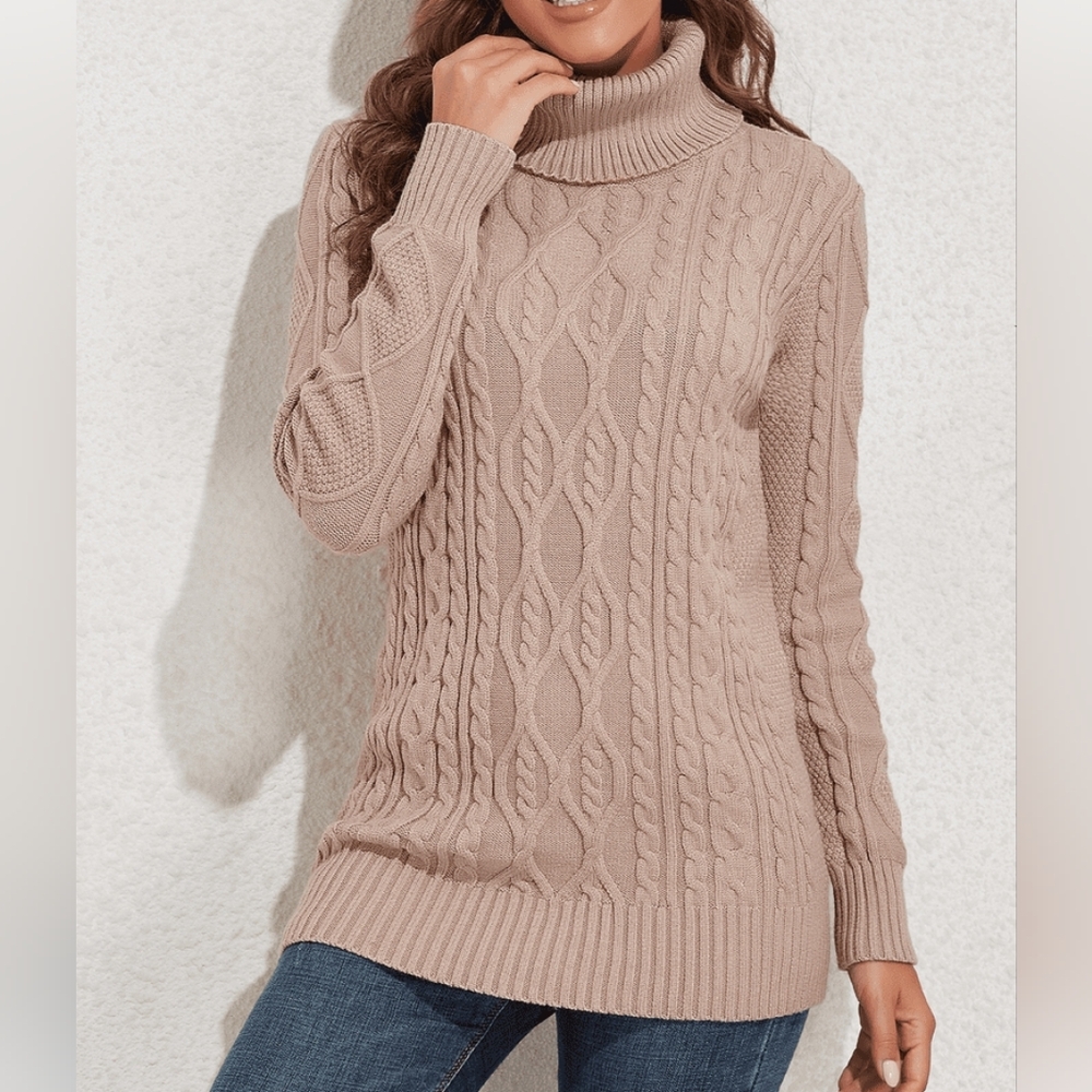 Pretty Guide Long Sleeve Turtleneck Pullover Tunic Sweater Size Medium